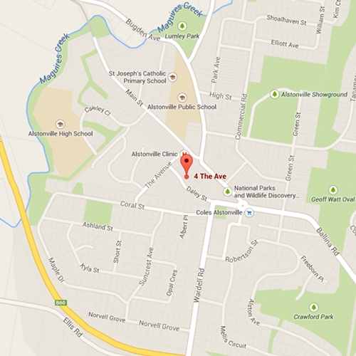 Northern Rivers Dietetics map for Alstonville office